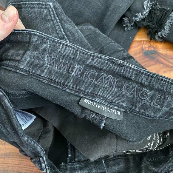 AEO Curvy High Rise Jeggings Jeans Gray Black Stretch Distressing size 2 - Picture 11 of 12